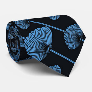 Cravate Motif des ventilateurs floraux à plumes bl