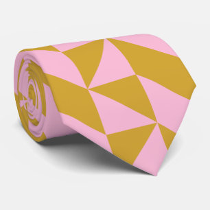 Cravate Motif design moderne géométrique rose et or