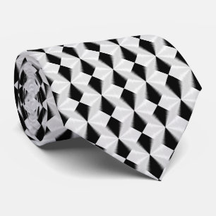 Cravate Motif Diamant noir et blanc