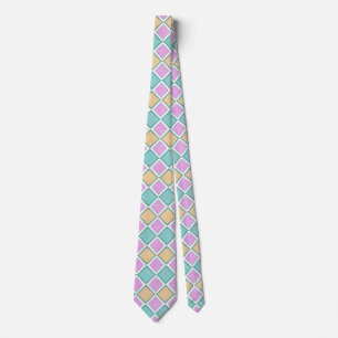 Cravate Motif diamant prisme Harlequin pastel