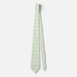 Cravate Motif diamant vert pâle et blanc