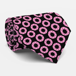 Cravate Motif d'ouverture - Rose sur noir