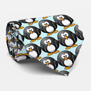 cravate Motif "Drôle Pingouin"