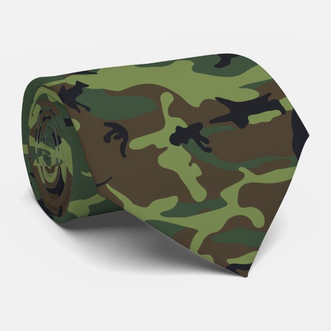 Cravate Motif du Camouflage Vert, Motif militaire, Armée (Roulé)
