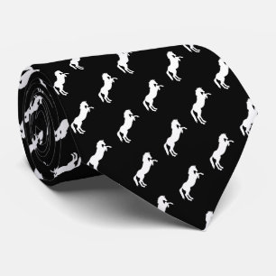 Cravate Motif du cheval debout  Noir