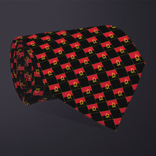 Cravate motif du drapeau À damiers Angola