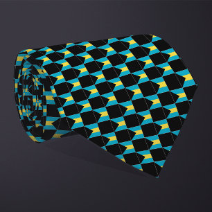 Cravate motif du drapeau À damiers Bahamas