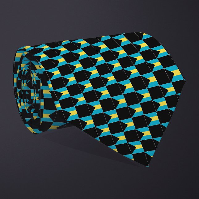 Cravate motif du drapeau À damiers Bahamas (Créateur téléchargé)