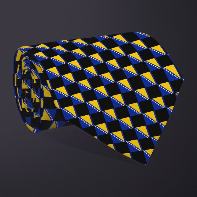 Cravate motif du drapeau À damiers Bosnie-Herzégovine (Créateur téléchargé)