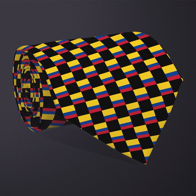 Cravate motif du drapeau À damiers Colombie (Créateur téléchargé)