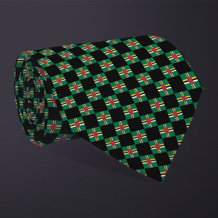 Cravate motif du drapeau À damiers Dominique