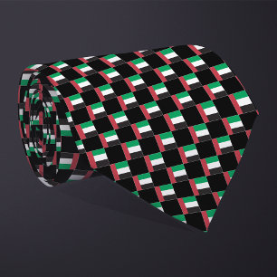 Cravate motif du drapeau À damiers Émirats arabes unis