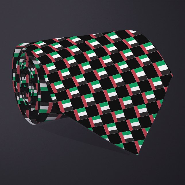 Cravate motif du drapeau À damiers Émirats arabes unis (Créateur téléchargé)