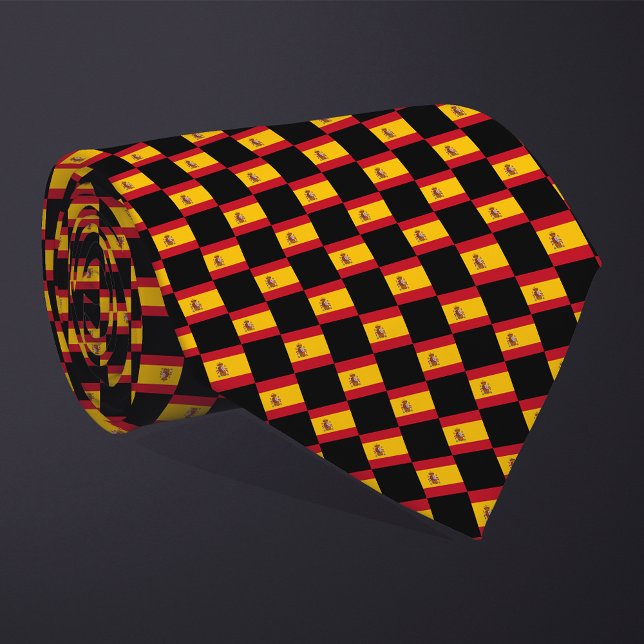 Cravate motif du drapeau À damiers Espagne (Créateur téléchargé)