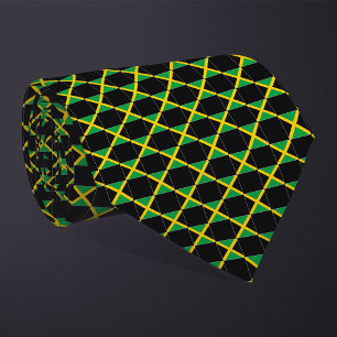 Cravate motif du drapeau À damiers Jamaïque