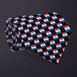 Cravate motif du drapeau À damiers Paraguay