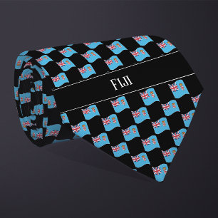 Cravate Motif du drapeau de Fidji Wavy