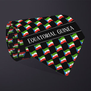 Cravate Motif du drapeau de la Guinée équatoriale