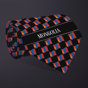 Cravate Motif du drapeau de la Mongolie vague