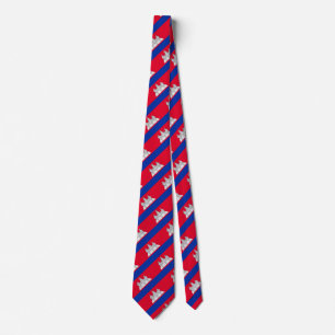 Cravate Motif du drapeau du Cambodge