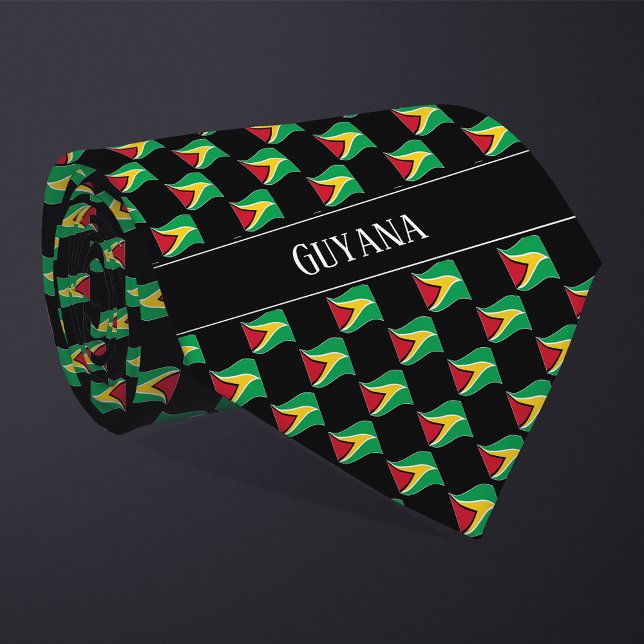 Cravate Motif du Drapeau Wavy Guyana (Créateur téléchargé)