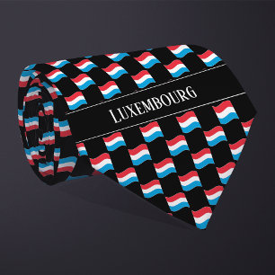Cravate Motif du Drapeau Wavy Luxembourg