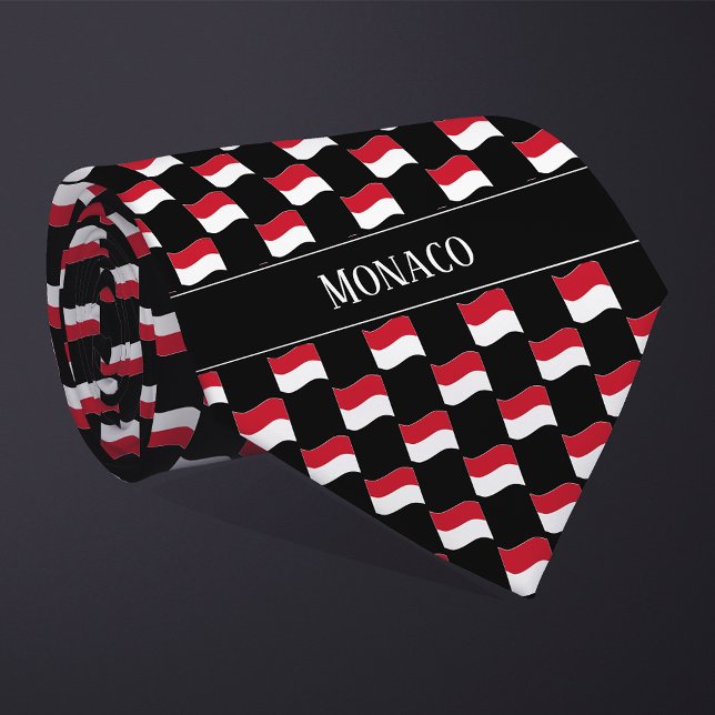 Cravate Motif du Drapeau Wavy Monaco (Créateur téléchargé)