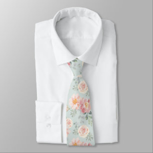 Cravate Motif du jardin rose Rose Rose Pastel
