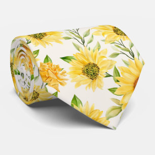Cravate Motif élégant de tournesols jaunes