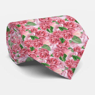 Cravate motif élégante rose carrelée
