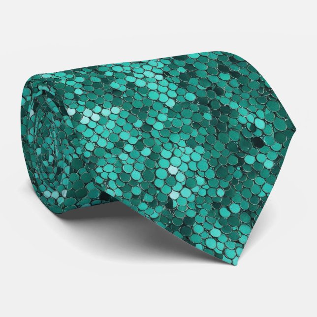 Cravate Motif Emerald Scale (Roulé)