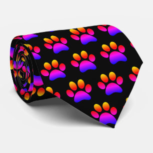 Cravate Motif Empreinte de patte de chien