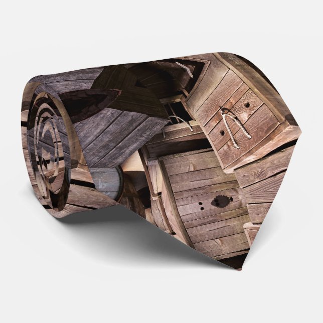 Cravate Motif en bois d'ambre Brown contemporain (Roulé)
