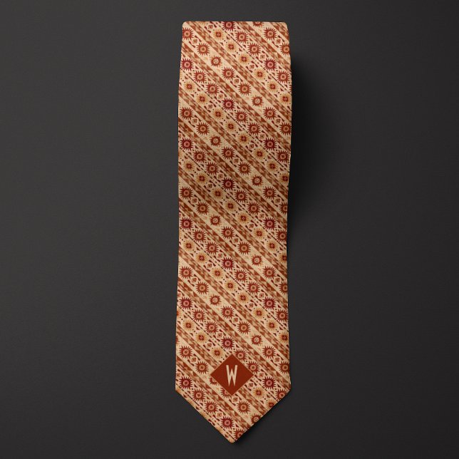 Cravate Motif en brique rouge et sable inspiré par l'Aztec (Créateur téléchargé)