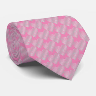 Cravate Motif en forme de coeur sur rose