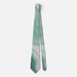 Cravate Motif en marbre blanc Abstrait Pastel Green