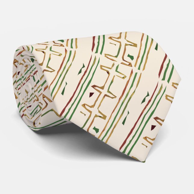 Cravate Motif en tissu de boue africain exotique (Roulé)