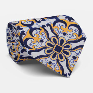 Cravate Motif en tuiles portugaises