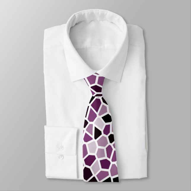 Cravate Motif en verre rose Magenta violet (Attaché)