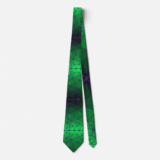 Cravate Motif en verre tendu 02.Green.Ligne violet BG (Devant)