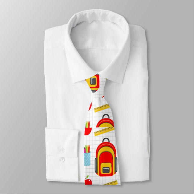 Cravate Motif enseignant Coloré (Attaché)