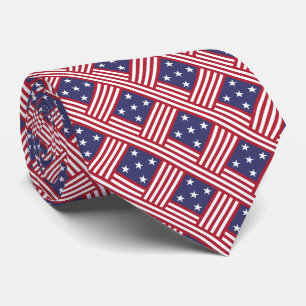 Cravate Motif étoiles et bandes du drapeau américain patri