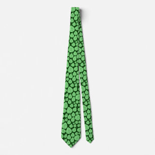 Cravate Motif feuille 02 - Mint vert sur vert foncé