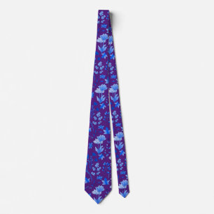 Cravate Motif feuille 12.bw Violet BG