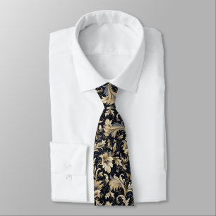 Cravate Motif Feuille d'or
