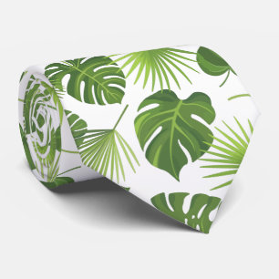 Cravate Motif Feuille élégant Green Tropical