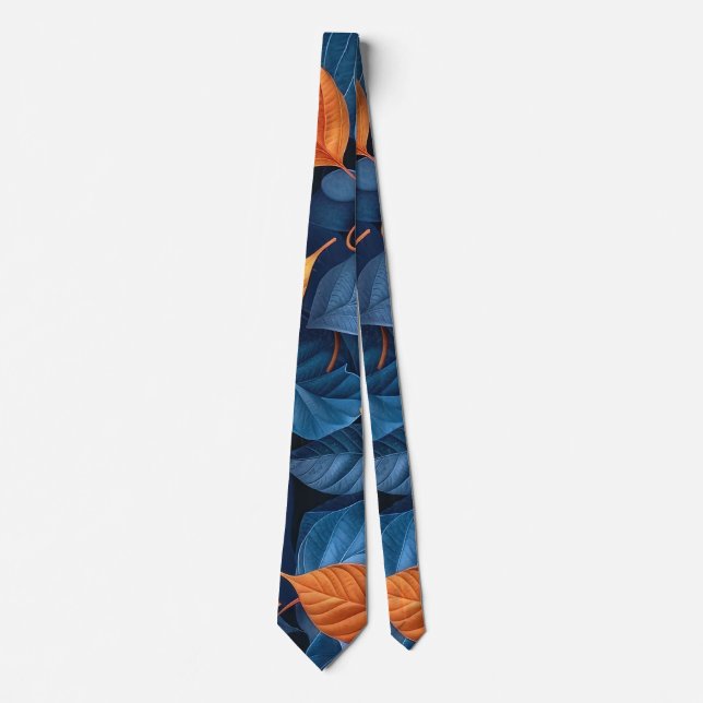 Cravate Motif feuille multicolore (Devant)