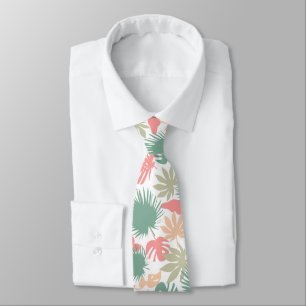 Cravate motif feuille tropical sans couture