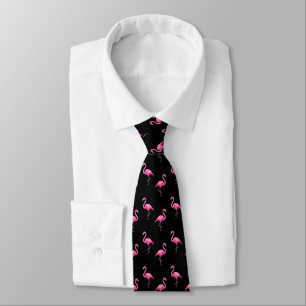 Cravate Motif flamant rose tendance tropical moderne