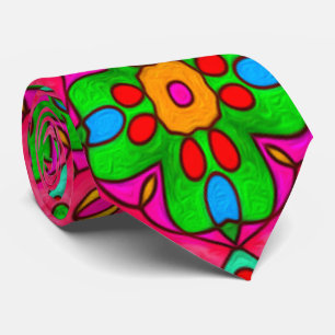 Cravate Motif Fleurs Abstraites uniques